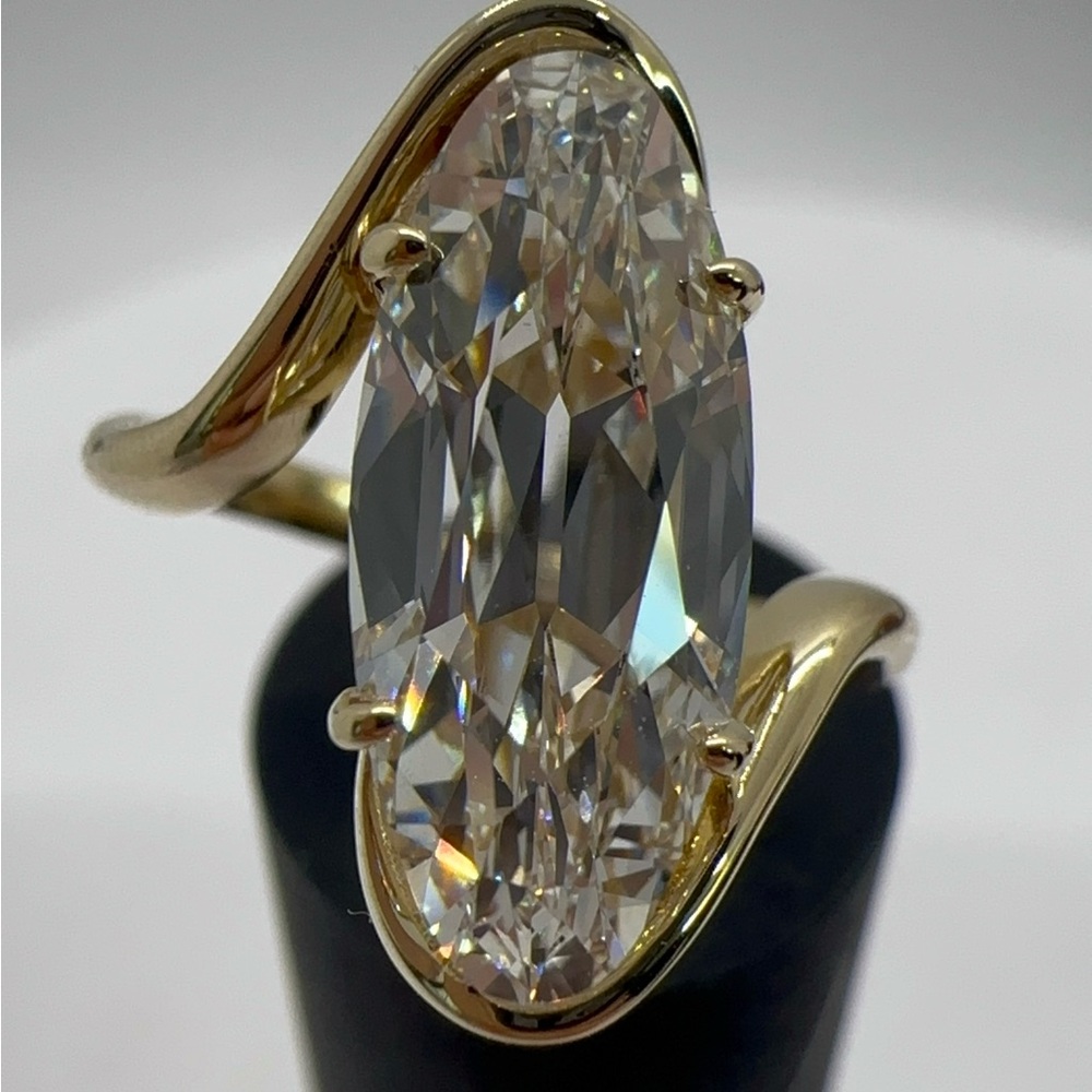 3.67 carat F VS1 antique moval Diamond Engagement Ring